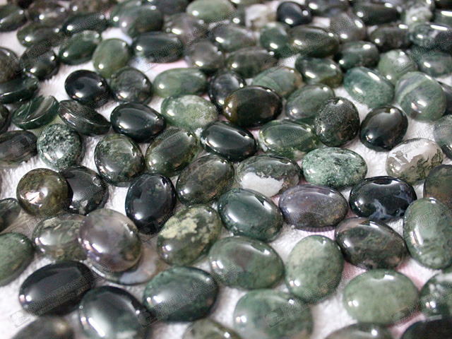 Natural moss agate loose gemstone for setting 13x18mm 水草瑪瑙 « Bling gems