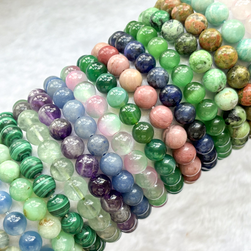 8mm Natural Gemstone Beaded Stretch Bracelets For Women And Men