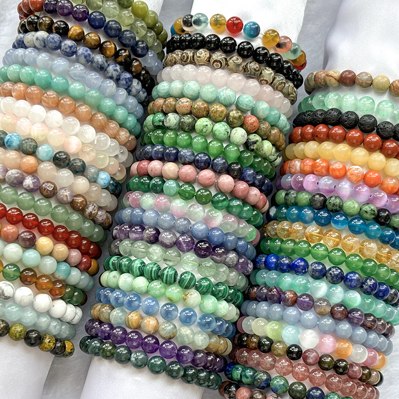 8mm Natural Gemstone Beaded Stretch Bracelets For Women And Men