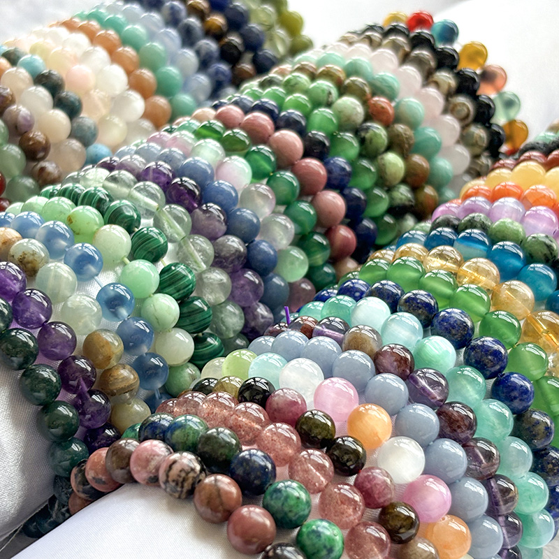 8mm Natural Gemstone Beaded Stretch Bracelets For Women And Men