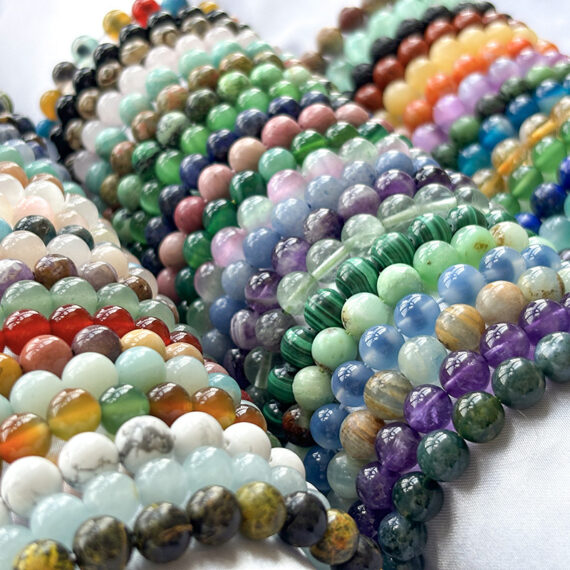 8mm Natural Gemstone Beaded Stretch Bracelets For Women And Men