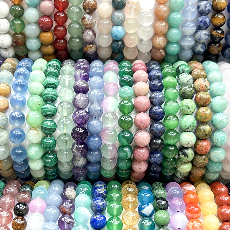 8mm Natural Gemstone Beaded Stretch Bracelets For Women And Men