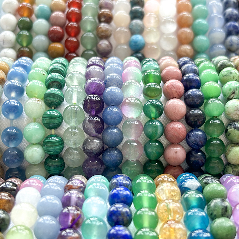 8mm Natural Gemstone Beaded Stretch Bracelets For Women And Men