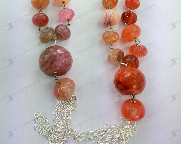 Semi precious stone natural carnelian necklace