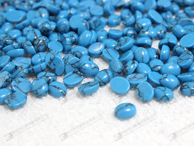 Synthetic Blue Turquoise Round oval cabochons Loose Stone 8x10mm 人造松