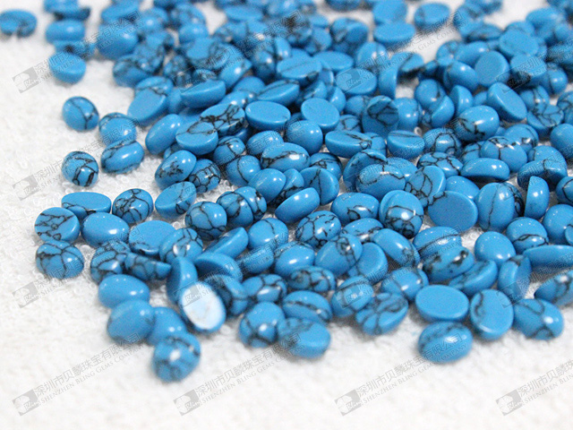 Synthetic Blue Turquoise Round oval cabochons Loose Stone 8x10mm 人造松