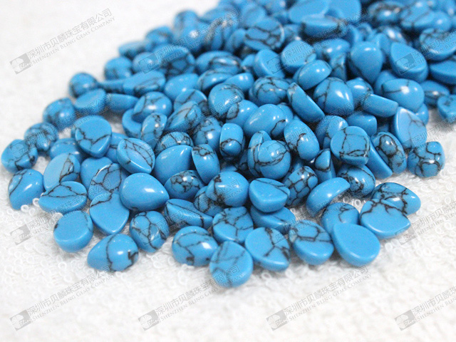 Synthetic Blue Turquoise Round oval cabochons Loose Stone 8x10mm 人造松