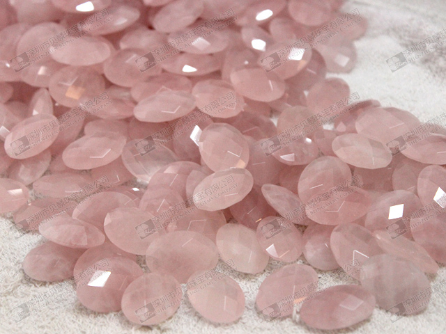 Natural rose quartz faceted oval beads 25x18mm 粉晶