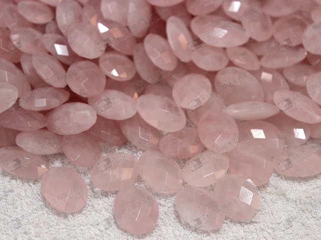 Natural rose quartz faceted oval beads 25x18mm 粉晶