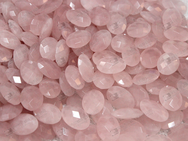 Natural rose quartz faceted oval beads 25x18mm 粉晶