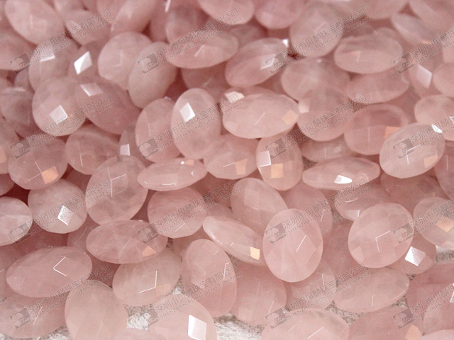 Natural rose quartz faceted oval beads 25x18mm 粉晶