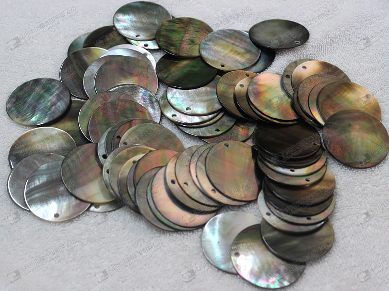 15mm Natural black shell round discs wholesale 黑贝