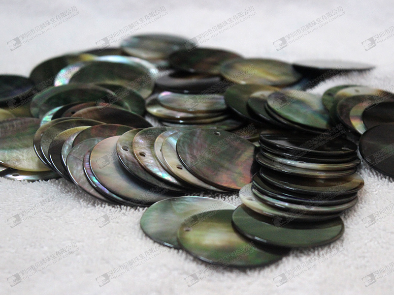 15mm Natural black shell round discs wholesale 黑贝