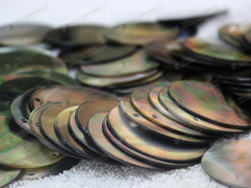 15mm Natural black shell round discs wholesale 黑贝