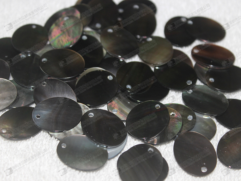 17x21mm natural black MOP oval discs for sale 黑貝旦形薄片