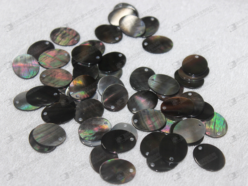 17x21mm natural black MOP oval discs for sale 黑貝旦形薄片