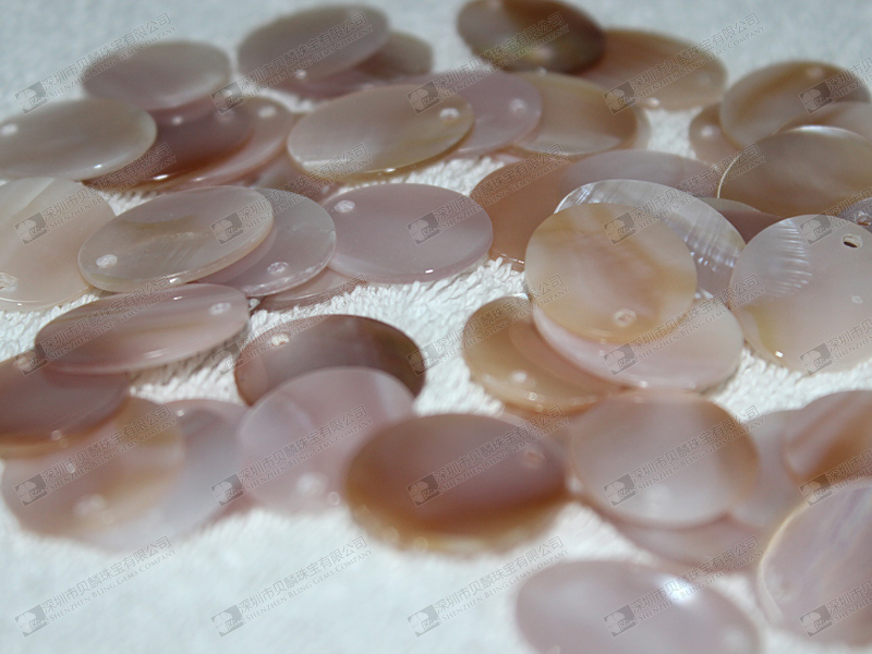 17x21mm pink MOP oval discs wholesale 粉貝旦形薄片