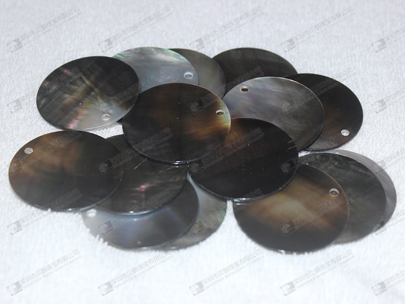 40mm Black MOP round discs for jewelry making 黑貝圓片