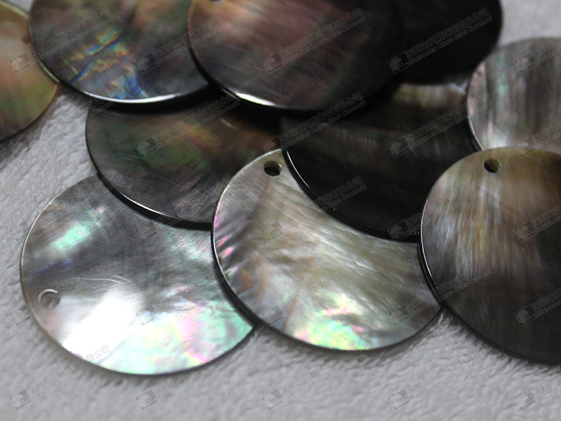 40mm Black MOP round discs for jewelry making 黑貝圓片