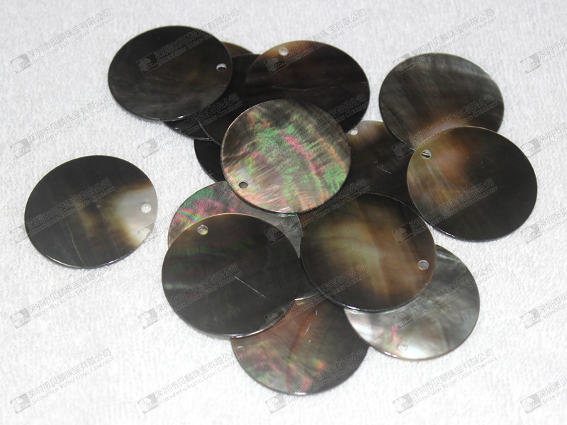 40mm Black MOP round discs for jewelry making 黑貝圓片