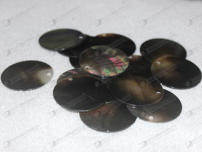 40mm Black MOP round discs for jewelry making 黑貝圓片