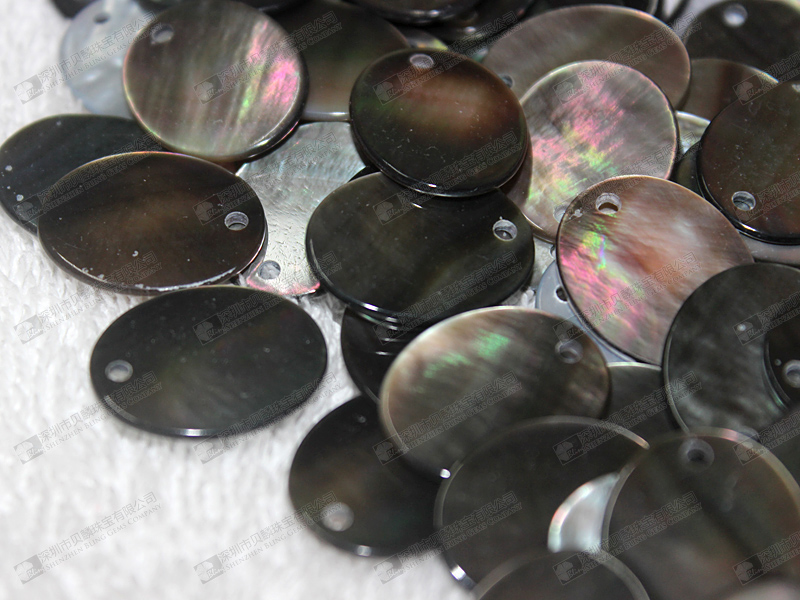 Black mother of pearl oval discs 黑贝