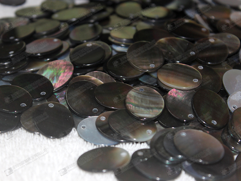 Black mother of pearl oval discs 黑贝