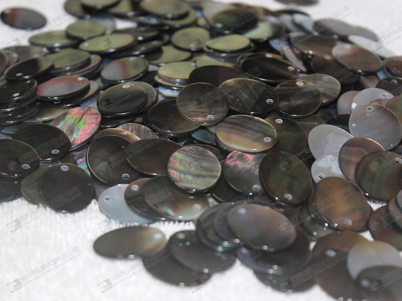 Black mother of pearl oval discs 黑贝