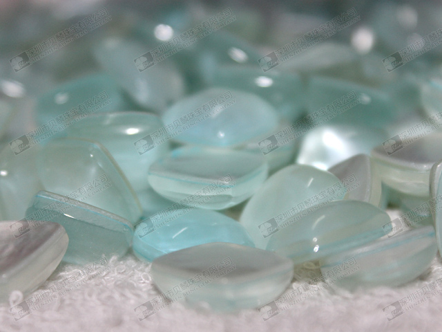 Blue MOP shell+Crystal quartz cushion cabochons wholesale,14mm stone doublets