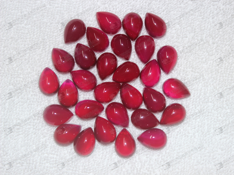 Dyed dark pink agate,wholesale agate pear cabochons