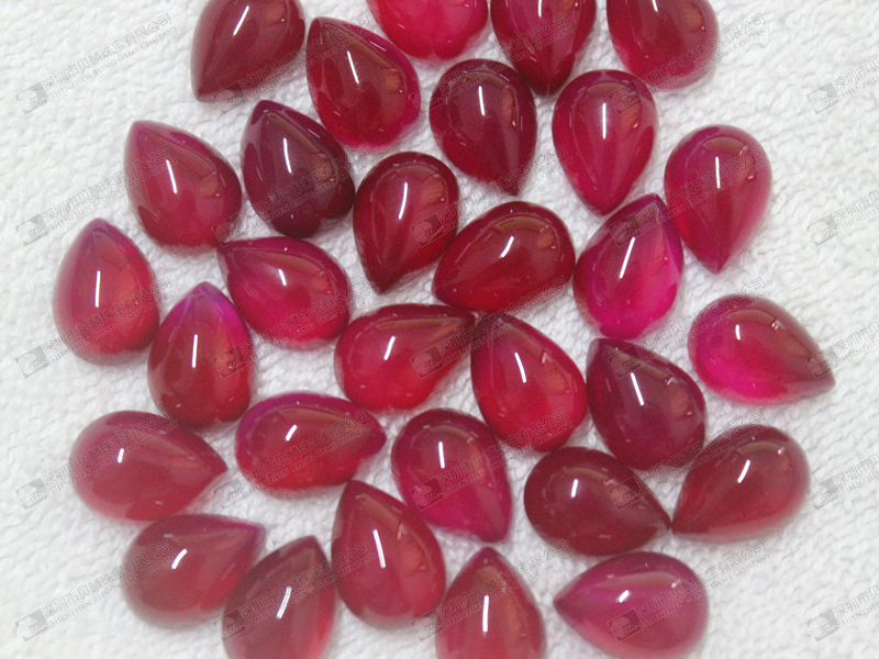 Dyed dark pink agate,wholesale agate pear cabochons