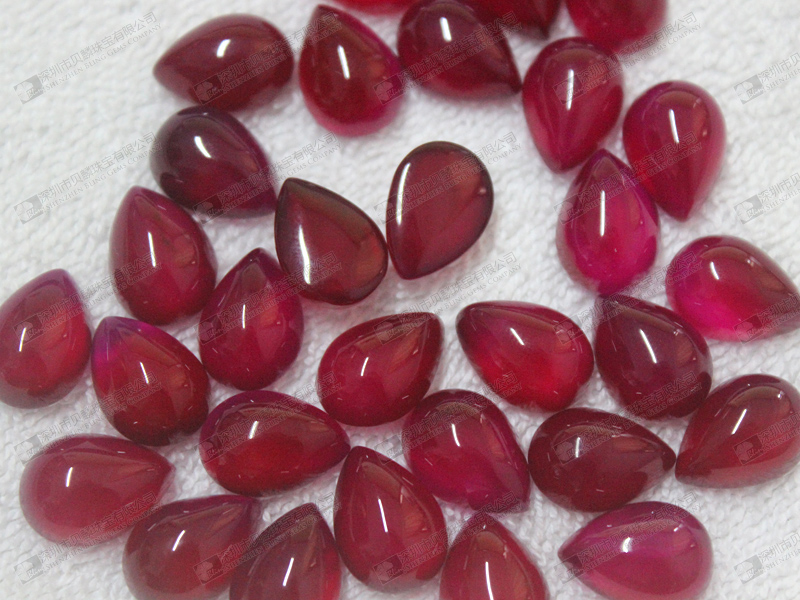 Dyed dark pink agate,wholesale agate pear cabochons