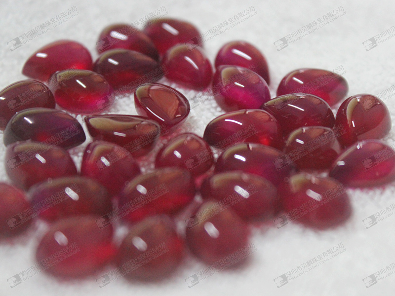 Dyed dark pink agate,wholesale agate pear cabochons