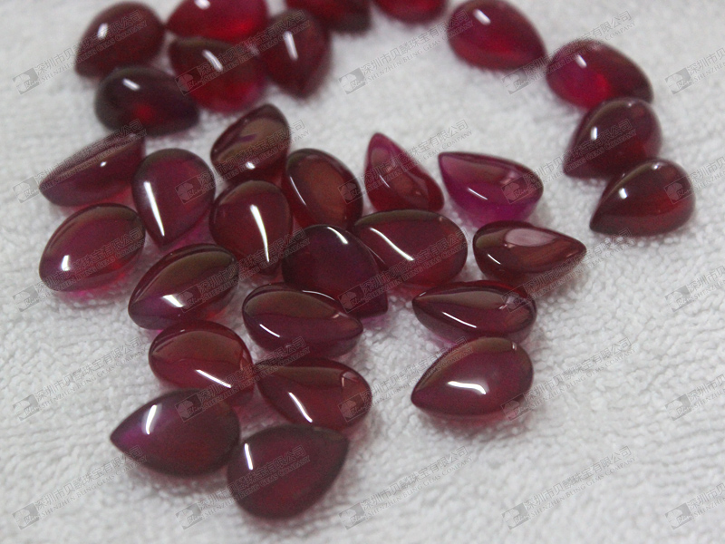 Dyed dark pink agate,wholesale agate pear cabochons