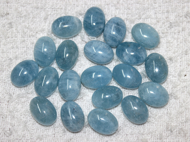 Natural milky Aquamarine oval cabochons 10x14mm