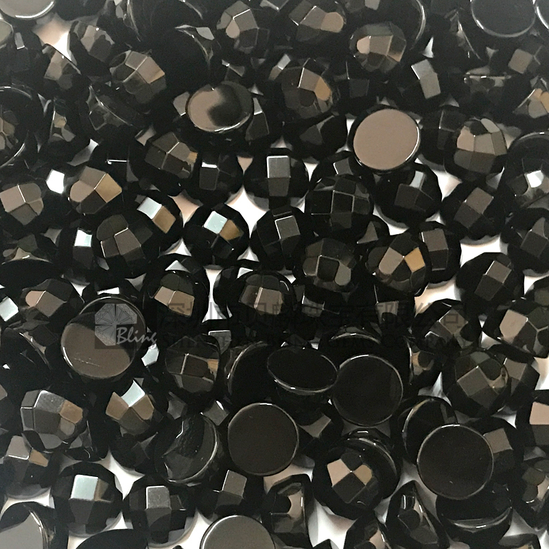 Black onyx faceted round cabochons nice cutting