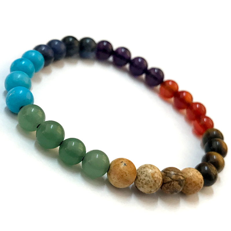 Handmade beaded bracelet 7 color chakra bracelet wholesale