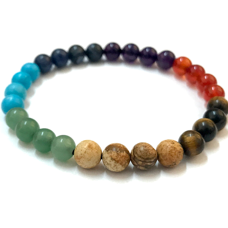 Handmade beaded bracelet 7 color chakra bracelet wholesale