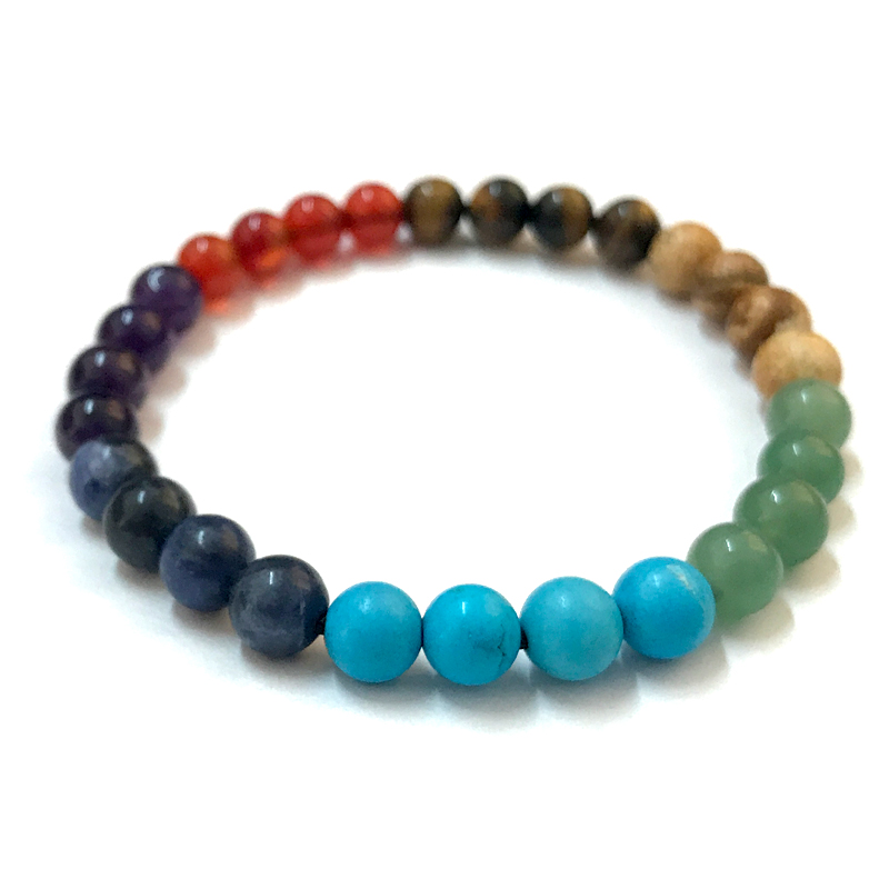 Handmade beaded bracelet 7 color chakra bracelet wholesale