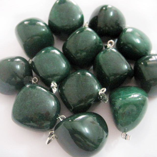 Green gemstone tumbled stone pendants