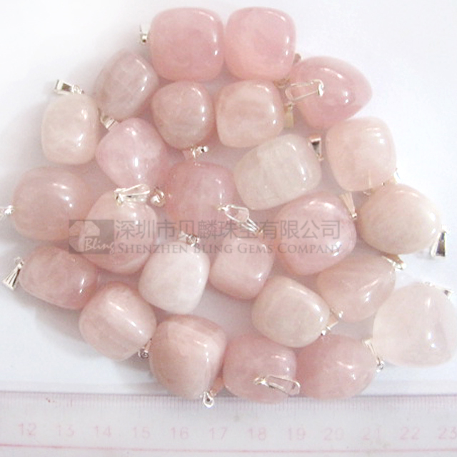 Rose quartz tumbled stone,tumbled stone pendants