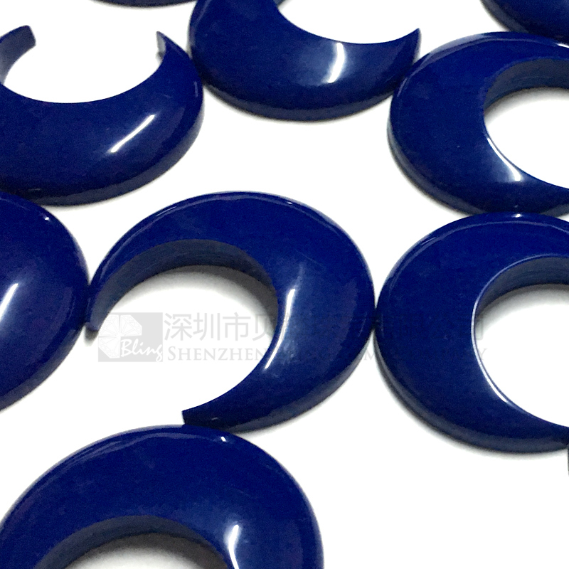 Synthetic lapis lazuli crescent pendants