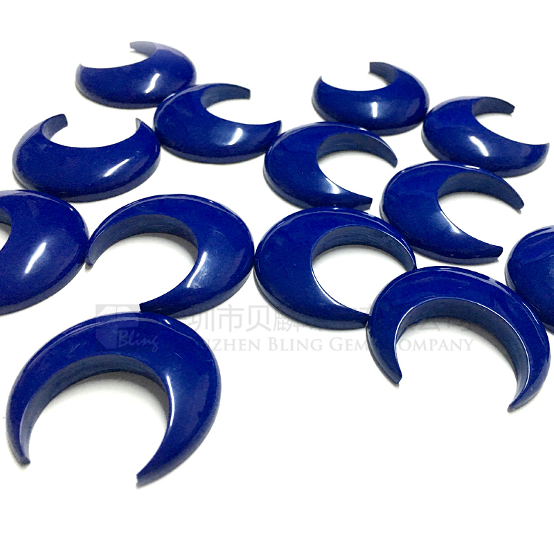 Synthetic lapis lazuli crescent pendants