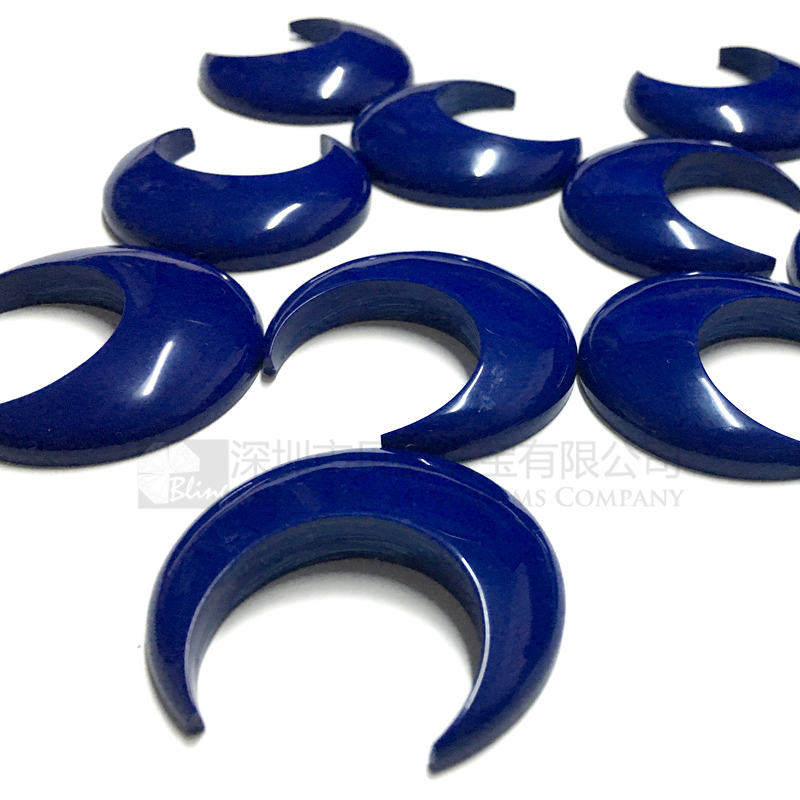 Synthetic lapis lazuli crescent pendants