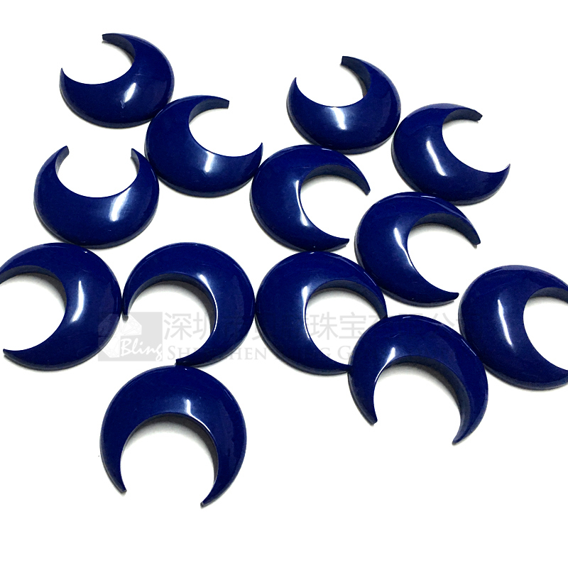 Synthetic lapis lazuli crescent pendants