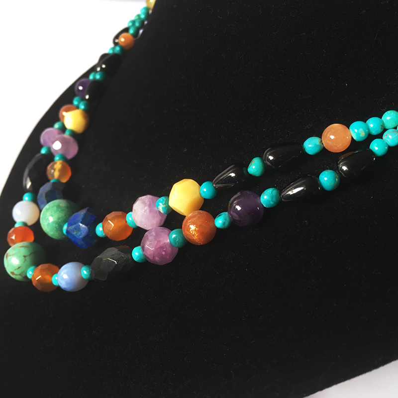 New design natural gemstone beaded necklace wholesale