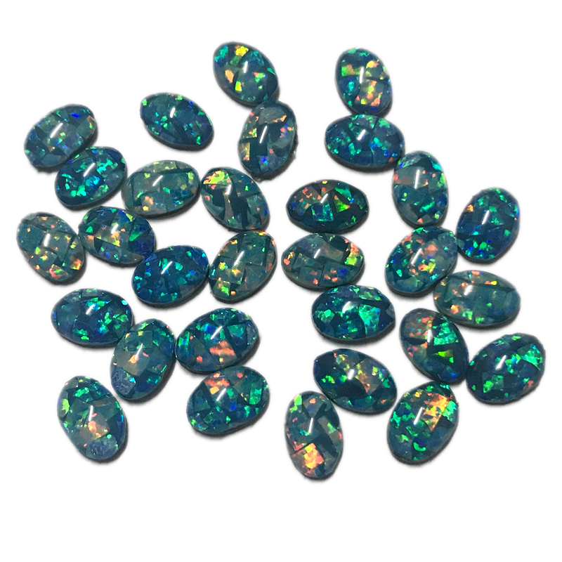 Bello opal loose stone,lab created synthetic opal oval cabochon 9x11mm