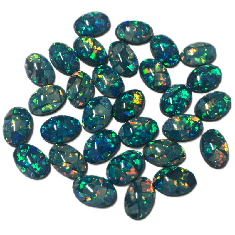 Bello opal loose stone,lab created synthetic opal oval cabochon 9x11mm ...