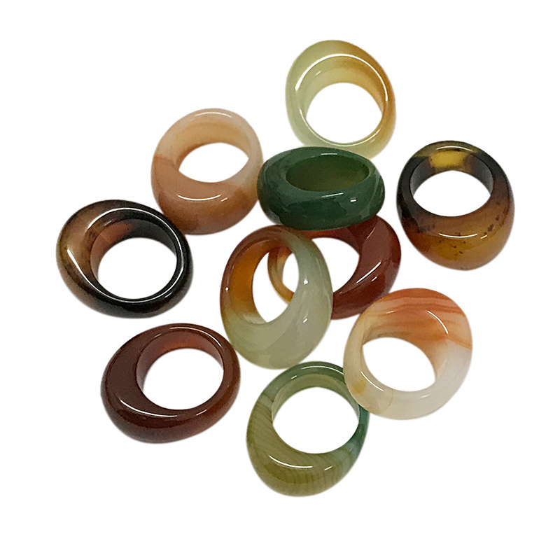 Colorful Solid Agate Rings