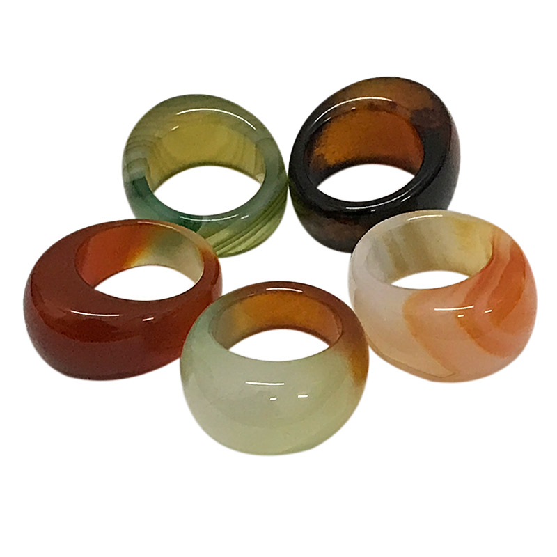 Colorful Solid Agate Rings